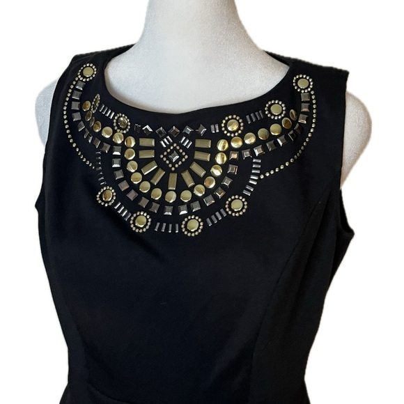Lux II Petite Black Embellished Sheath Dress Size 8P - Picture 4 of 7